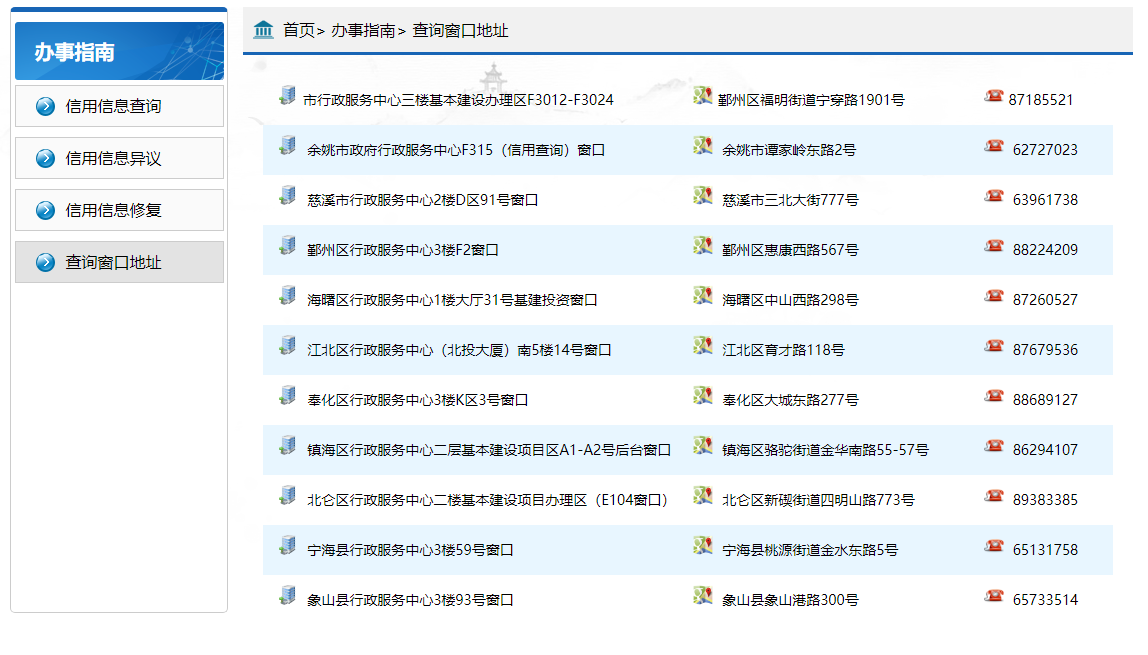 工商注册查询窗口地址宁波市